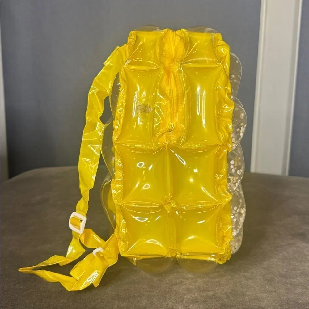 Yellow Inflatable 90’s Retro Bubble BackPack Foam Ball One Size VINTAGE